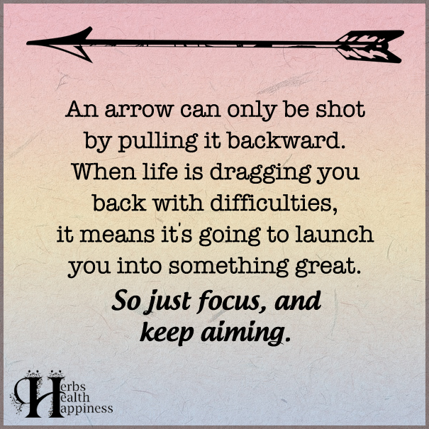 An Arrow Can Only Be Shot By Pulling It Backward - ø ...