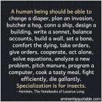 A Human Being Should Be Able To….