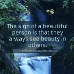 The Sign of a Beautiful Person