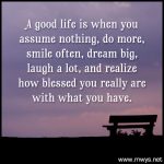 A Good Life Is When You Assume Nothing