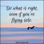 Do What Is Right, Even If You’re Flying Solo