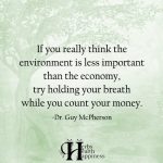 If You Really Think The Environment Is Less Important