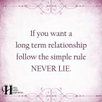 If You Want A Long Term Relationship