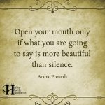 Open Your Mouth Only If What You Are Going To Say Is More Beautiful Than Silence