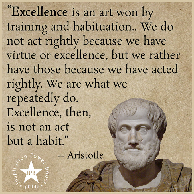 Excellence Is An Art Won By Training